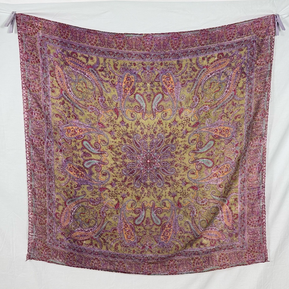 Purple Paisley Silk Scarf 42" X 42" Shirt * Skirt * Swim Suit Cover-Up